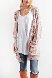 IVDIH Damen Strickmantel Winter Grobstrick Cardigan Lang Lässig Dicke Strickjacke Langarm Outwear-ICA07