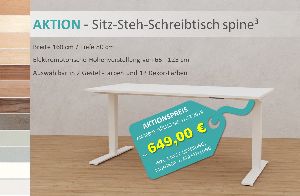 Sitz-Steh-Schreibtisch spine³ 160/80 elektromotorisch höhenverstellbar AKTION 2019