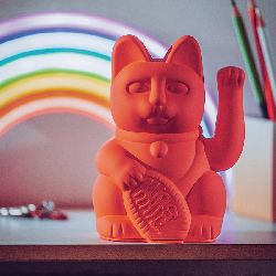 Lucky Cat, Winkekatze Neon Pink