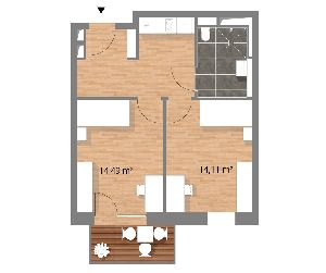 2-Zimmer-Wohnung im 2. OG (WE 17)