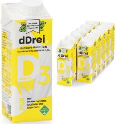 dDrei haltbare Vollmilch 12 x 250ml