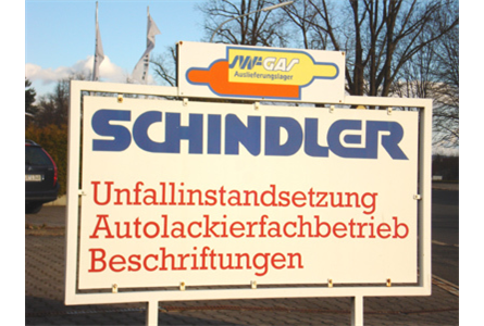 Firmenanzeige Autolackiererei Schindler