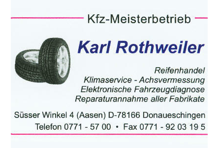 Firmenanzeige Rothweiler Karl
