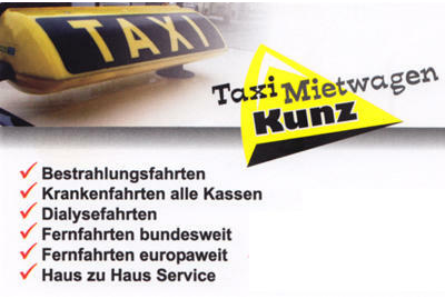 Firmenanzeige Taxi Kunz