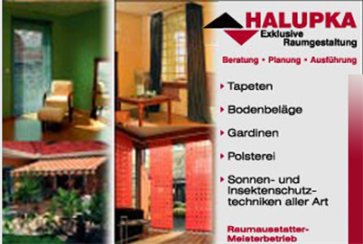 Firmenanzeige Raumausstattung Halupka