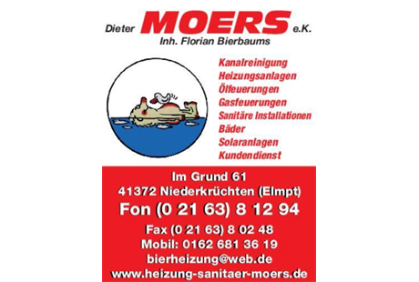 Firmenanzeige Heizung Dieter Moers e.K. Inh. Florian Bierbaums Sanitär