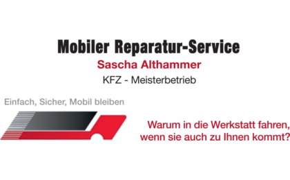 Firmenanzeige KFZ-Althammer Mobiler Reparatur Service