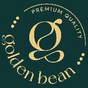 Golden Bean - Premium-Qualität mit Stil – Das Golden Beans Logo in elegantem Design mit goldenen Schriftzügen auf dunklem Hintergrund.
